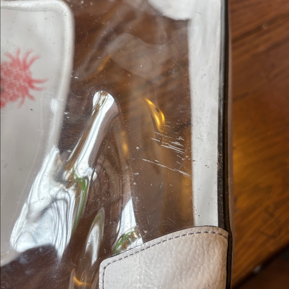 Coach Clear PVC Beach Tote with Blue Canvas Pouch RARE CHARM!!! VINTAGE - Picture 11 of 13